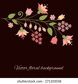 Floral background. Vector illustration. Can use for birthday card, wedding invitations. 