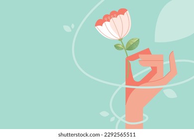 Floral background. Vector illustration of nature, flower, hello spring and summer, beauty and fashion, for web banner, poster, marketing, social media.

