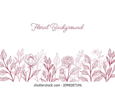 Fondo floral con ilustraciones vectoriales