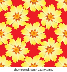 Floral background. Vector seamless pattern. Ornament for textiles.