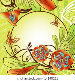 Floral background. VECTOR (See Jpeg Also In My Portfolio)
