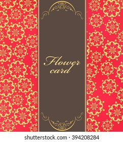 floral background with vertical stripe, cover spring design
