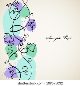 Floral background with a vine. Vector illustration.