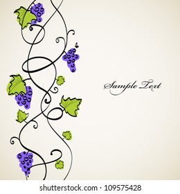Floral background with a vine. Vector illustration.