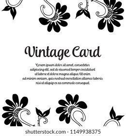 Floral background vintage card design vector illustration