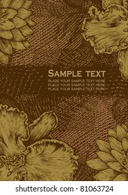 Floral background, vintage engraved style. vector illustration