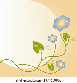Floral background with vintage  flowers vector design and copy space.