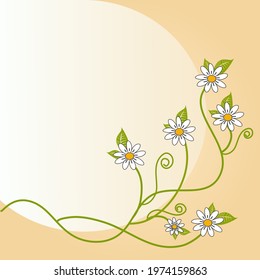 Floral background with vintage  flowers vector design and copy space.