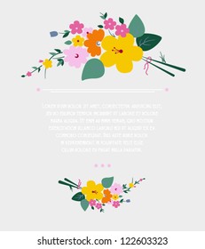 Floral background. Vintage invitation. Vector illustration.