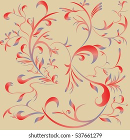 Floral background in vintage style. Vector illustration