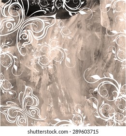 Floral background. Vintage vector postcard.