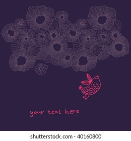 Floral background in Violet