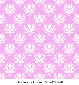 Floral background with violet pink seamless pattern. Design for wallpapers and textile