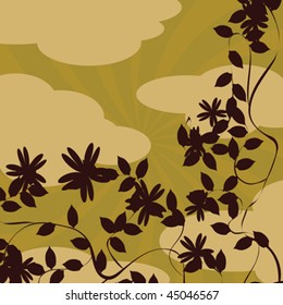 floral background in warm colors