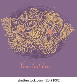 Floral background in warm colors