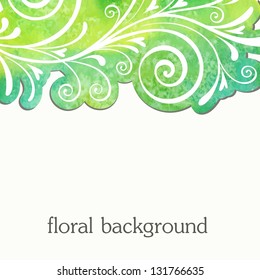 Floral background. Watercolor design frame.