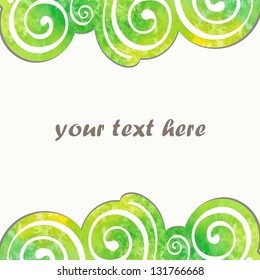 Floral background. Watercolor design frame.