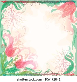 Floral background with watercolor effect