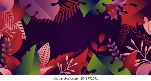Fondo floral para web y aplicaciones, ilustración plana 