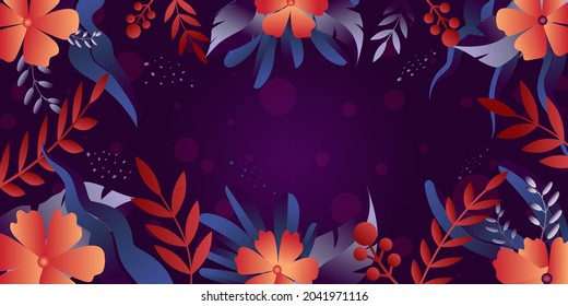A floral background for web and apps, flat illustration 