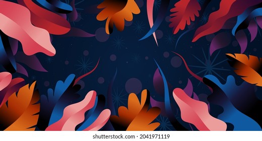 Fondo floral para web y aplicaciones, ilustración plana 