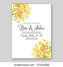 Floral background for wedding and bridal shower invitation card vector template