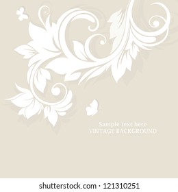 Floral background. Wedding card or invitation with abstract flora background. Greeting card. Elegance pattern with flowers in vintage style.Card for mothers day.