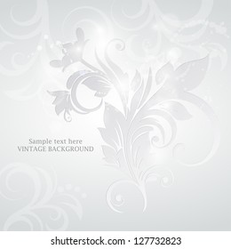 Floral background. Wedding card or invitation with abstract flora background. Greeting card. Elegance pattern with flowers in vintage style.Card for mothers day.