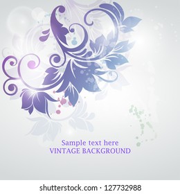 Floral background. Wedding card or invitation with abstract flora background. Greeting card. Elegance pattern with flowers in vintage style.Card for mothers day.