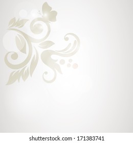 Floral background. Wedding card or invitation with abstract flora background. Greeting card. Elegance pattern with flowers in vintage style.Card for mothers day.