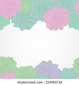 Floral background. Wedding card or invitation with abstract floral ornament. Hand-drawn contour lines and strokes. Wedding background. Horizontal seamless pattern
