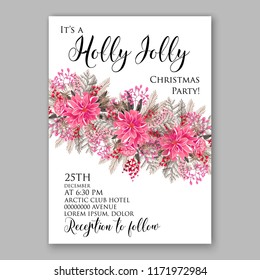 Floral background for wedding invitation, baby shower invitation, christmas party invitation, bridal shower invitation, greeting card, floral clip art vector illustration