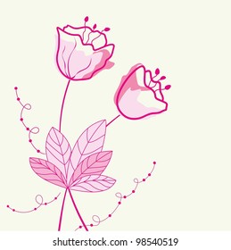  Floral background. Wedding postcard.
