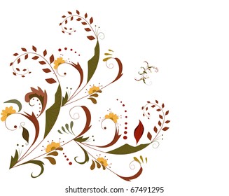 Floral background whit butterfly