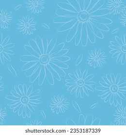 Floral background with white daisies, seamless organic texture in honor of mother's day, women's day, march 8, wedding