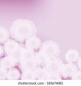 Floral background with white flowers in watercolor style, vector illustration