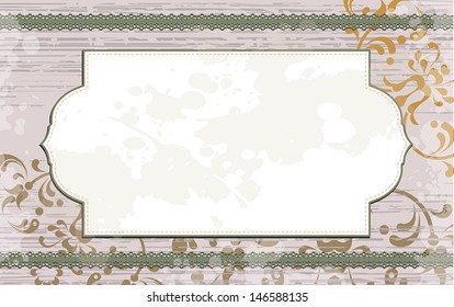 floral background with white frame