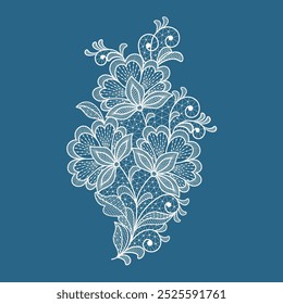 Fondo floral con flores de encaje blanco. Patrón elegante del Vector para la invitación de la boda, menú del restaurante, folleto lujoso, negocio, Plantilla de la venta