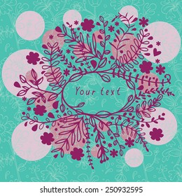 Floral background for your text congratulations. Vector illustration.