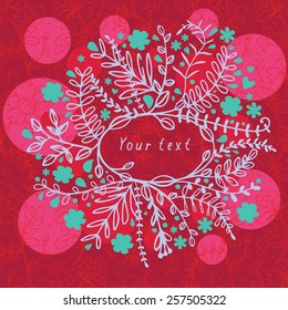 Floral background for your text congratulations. Vector illustration.