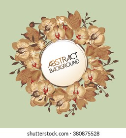 Floral background-Orchids wreath