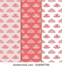 Floral backgrounds with colored seamless pattern. Designs for wallpapers and textile