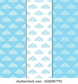 Floral backgrounds with colored seamless pattern. Designs for wallpapers and textile