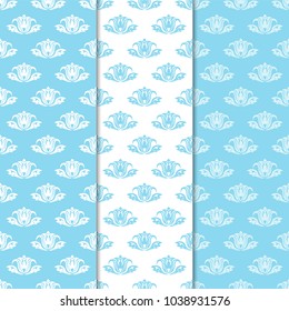 Floral backgrounds with colored seamless pattern. Designs for wallpapers and textile