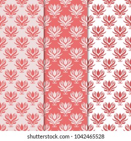 Floral backgrounds with colored seamless pattern. Designs for wallpapers and textile