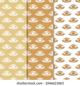 Floral backgrounds with colored seamless pattern. Designs for wallpapers and textile