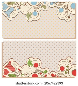 Floral backgrounds, cute flowers banners set