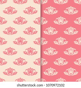 Floral backgrounds with pink seamless pattern. Designs for wallpapers and textile