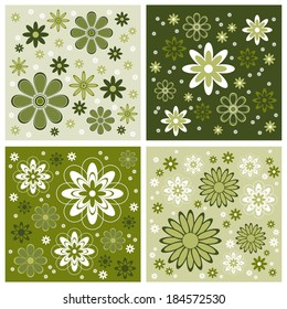 Floral Backgrounds. Set of Four Vector Designs.