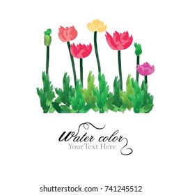 Floral background.watercolor painting vector. vector illustration.